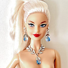 Barbie Doll Jewelry - Swarovski Crystal & Silver Leaves Necklace & Earrings AQS