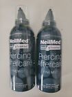 Lot of 2 NeilMed Piercing Aftercare Wound Wash Sterile Saline Solution 6 fl oz