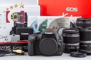 Canon EOS Kiss X3 / Rebel T1i / 500D 15.1 MP EF-S 18-55 55-250 Lenses w/ Box