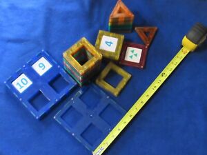 Set of 47 Magnet tiles Mag Learning Blocks Kids toys shapes building stem used