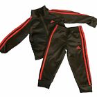 Toddlers Sz 2T Used Adidas Track Suit Black Jacket And Pants with  Red stripes