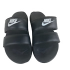 Nike Womens Sz 10 Benassi Duo Ultra Slide Sandals Two Straps Black Slip On