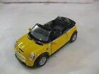 Mini Cooper S Convertible In Yellow Diecast 1:28 Scale By Kinsmart
