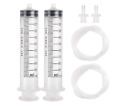 2pcs 100ml Large Plastic Syringe with 2pcs 47in Handy Plastic Tubing and Luer Co