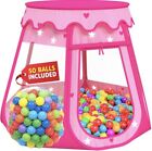 Baby Girl Play Tent Pink Princess Playhouse Ball Pit for Toddlers Kids Age 2+