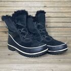 Womens Sorel Tivoli II Black Leather Waterproof Mid Snow Winter Boots Size 7.5 M
