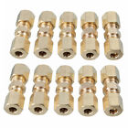 10pcs Straight Brass Brake Line Compression Fitting Unions For OD Tubing 3/16''