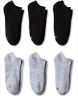 Hanes Premium 6 Pack Women's No Show Liner Socks Black/Gray Shoe Size 5-9