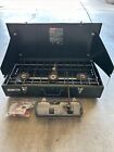 New ListingCOLEMAN POWERHOUSE 428 DUAL FUEL 3 BURNER CAMPING STOVE Clean and tested