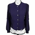 Geiger Austria Wool Cardigan Sweater Women’s Size Small / XS Purple Crop Button