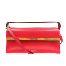 AUTHENTIC J&M Davidson Eleanor Shoulder Bag Red Leather 0155