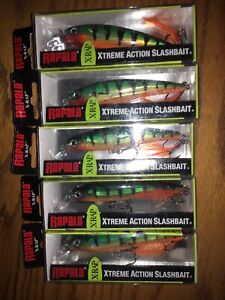 RAPALA X-RAP 10===LOT OF 5 PERCH COLORED FISHING LURES