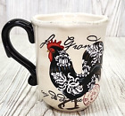 Certified International - Jennifer Brinley Coffee Mug Rooster Black White Red