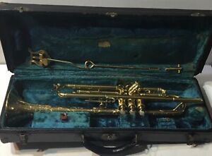 Trumpet Gold Plated Frank Holton Gustav Heim Model w/Floral Bell