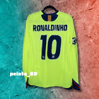 Ronaldinho #10 FC Barcelona Champions League 2005/06 Long Sleeve Away Jersey 2XL