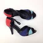 NEW Ladies Vivid Multi-color Pop Strappy High Heel Sandals Shoes Size US 7 EU 38