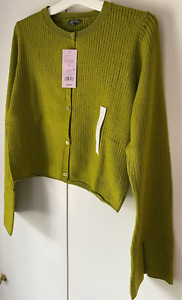 Wild Fable Cropped Green Apple Long Sleeve Cardigan Sweater Size Large NWT Soft