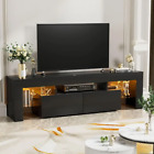 New ListingModern LED TV Stand for Televisions up to 70 Inch with Glass Shelves and Drawer,