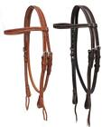 Showman Argentina Cow Leather Browband Headstall w/ Basket Weave Tooling