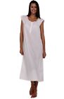 Alexander Del Rossa Womens  100% Cotton Nightgown Cap Sleeve Victorian Sleepwear