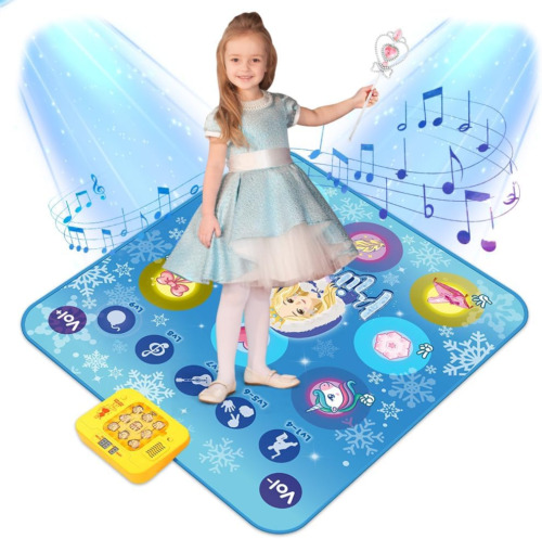 Dance Mat, Dance Game Frozen Toy for 3-12 Year Old Kids Girls, Dance Pad with Bl