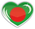 Bangladesh Flag Heart Car Bumper Sticker Decal