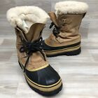 SOREL CARIBOU Womens Waterproof Leather Snow Winter Duck Boots Lined Size 9