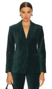 BCBG MAX AZRIA $335 Velvet Structured Blazer Jacket Top in Emerald Size 10