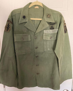 OG107 Vietnam Shirt SF Original JFK Special Warfare Center & School  Lt Colonel