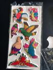 Vintage PUFFY Stickers PARROT Parakeets