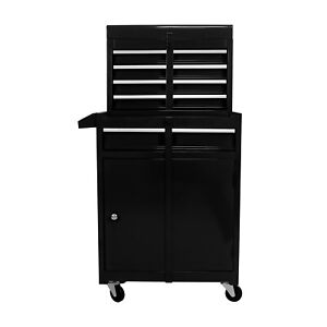 Mobile Rolling Tool Box Chest Cabinet w/ Lockable Wheels Sliding Drawers