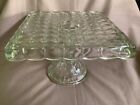 VTG INDIANA GLASS CONSTELLATION SQUARE CAKE STAND W/RUM WELL