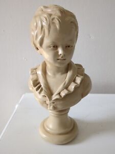Pr Alexander Backer Chalkware Victorian Boy Bust Figures Child Chalk Ware