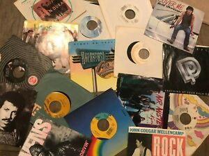 Lot of 1970-80s Rock Pop Mix (16) VG Records 7
