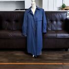 LONDON FOG Vintage Womens Trench Coat Single Breasted Blue Regular - Women's 8