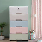 Chest of 5 Drawers Drawer Tower Dresser Clothes Storage Racks Bedroom Plastic