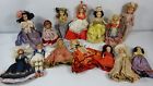 Large Lot of 14 Old Vintage Dusty, Dirty Dolls! Plastic, Porcelain  Painted Eyes