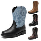 Boys Girls Cowboy Boots Western Boots Square Toe Riding Boots Mid Calf Boots