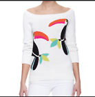 Kate Spade New York White Toucan Sweater Size Medium Worn Once EUC Cotton!
