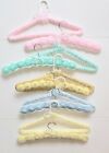 Lot Of 10 New In Color Sets  Hand Knit Crochet Covered Clothes Hangers Pastel