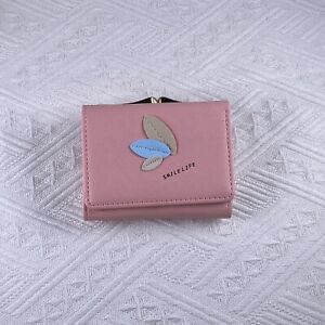Wallet for Women,Fashion Snap Closure Trifold Wallet,Kiss-lock Small Clutch