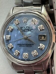 Lovely Rolex Datejust Blue MOP Diamond Markers Ladies Watch