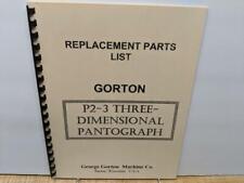 Gorton P2-3 PantoGraph – Replacement Parts Manual