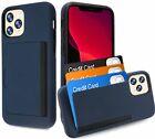 iPhone 11 / 11 Pro Max - Blue Hybrid Credit Card ID Pocket Holder Non-slip Case