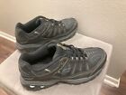 Men's 10.5 SKECHERS - MEMORY FIT Black Charcoal LEATHER Shoes Great Condition