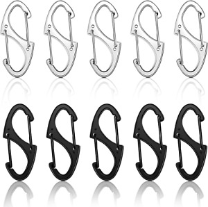 20 Pieces Small Alloy Snap Hook 1.6 Inch Dual Wire Gate Clip Interlocking Keycha