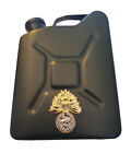ROYAL REGIMENT OF FUSILIERS DELUXE JERRY CAN HIP FLASK WITH GOLD PLATED BADGE