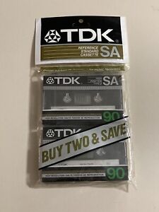 2x Sealed TDK SA 90 High Resolution Type-II Cassettes RARE STANDARD DOUBLE PACK