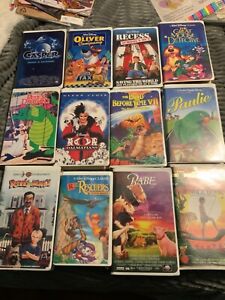 Lot of 12 kids movies Vintage VHS Movies Videotape Assortment Disney