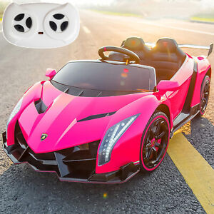Kids Electric Ride On Lamborghini Veneno Licensed Toy Car w/Remote Control Pink
